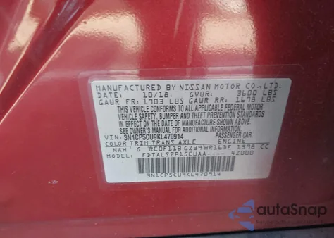 2019 Nissan Kicks Sv from USA, damaged, VIN 3N1CP5CU9KL470914